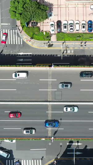 航拍延安东路高架桥城市交通79秒视频
