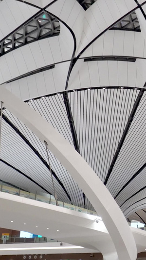 北京大兴国际机场建筑国旗建筑背景15秒视频