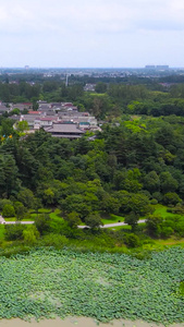 扬州地标景区唐城遗址唐代经幢航拍江苏旅游视频