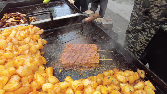 路边摊美食小吃实拍 视频