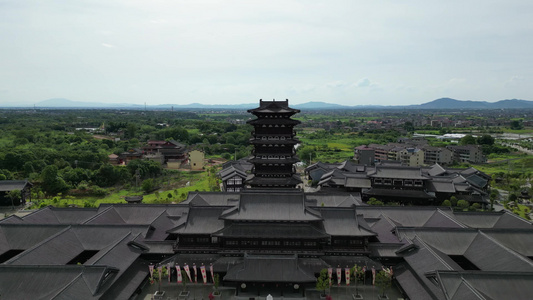 江西抚州城市风光地标建筑旅游景区航拍视频