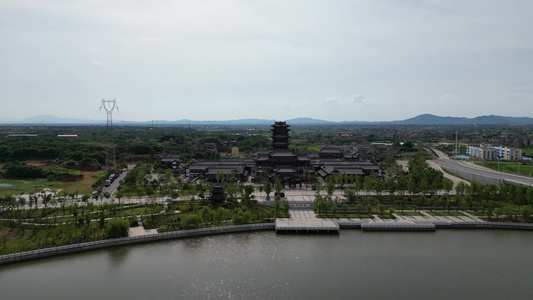 江西抚州城市风光地标建筑旅游景区航拍视频