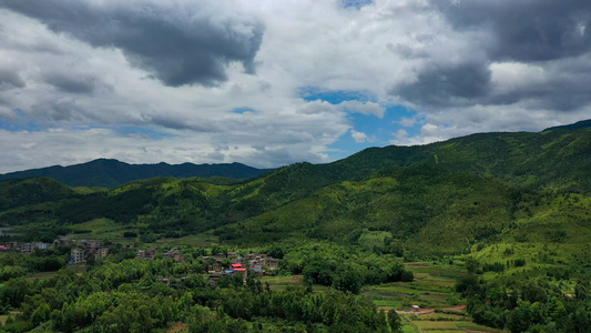 航拍中国湖南省永州市宁远县乡村风光视频