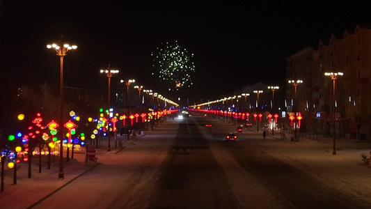 4K航拍少数民族地区除夕春节夜景视频素材小镇街景原创版权欢迎使用视频