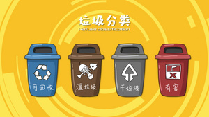 简约卡通风垃圾分类环保宣传MG动画30秒视频