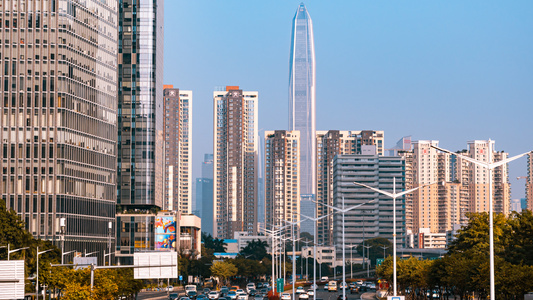 4K城市地标延时深圳平安金融中心商业视频视频