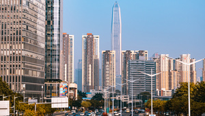 4K城市地标延时深圳平安金融中心商业视频10秒视频