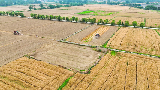 4K航拍农业丰收耕地种地机械化农业视频
