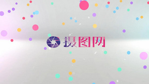 礼盒迸发出缤纷的粒子圆点logo展示片头会声会影X10模板16秒视频