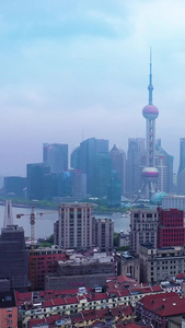 航拍上海全景万国建筑视频