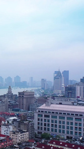 航拍上海全景东方明珠视频