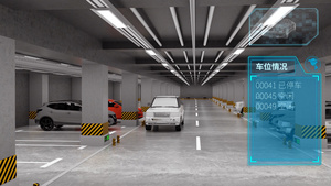 智能化3D停车场场景8秒视频