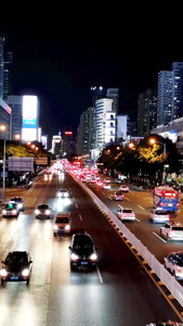 深圳夜景城市公路交通车流延时时间流逝视频