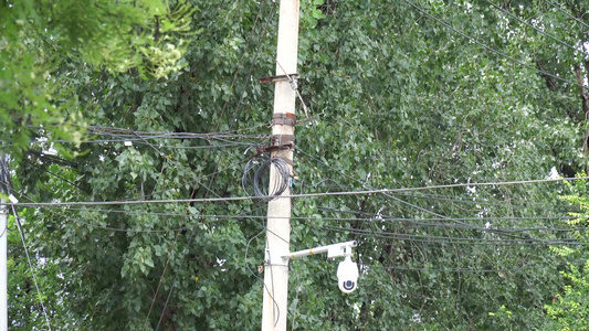 电线杆道路城市建设视频