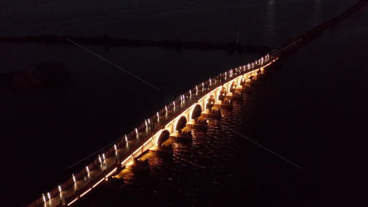 昆明七孔桥傍晚航拍4K拍摄视频