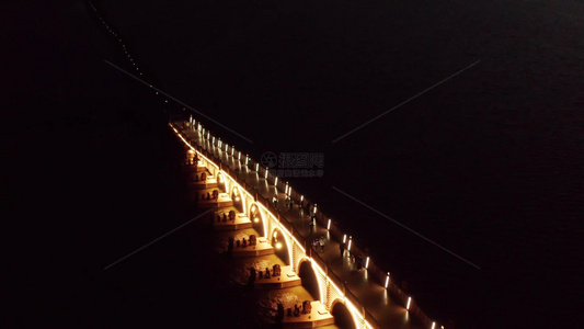 昆明七孔桥傍晚航拍4K拍摄视频