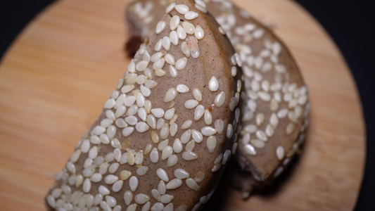 荞麦烧饼五仁烧饼糕点零食视频