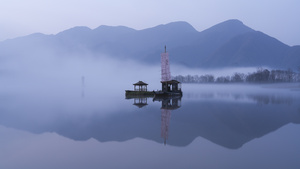 延时摄影湖北旅游5A级景区神农架大九湖晨雾4k素材20秒视频