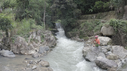 福建永定山间溪流视频