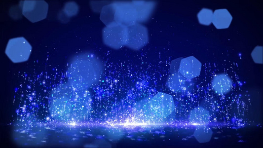 梦幻蓝色粒子光斑背景视频