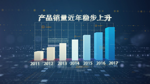 科技数据柱形图列表大气蓝色ae模板11秒视频