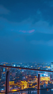 震撼延时俯瞰上海繁华东方明珠塔夜景5A级景区视频