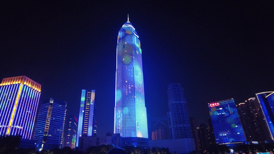 城市夜景灯光秀实拍绍兴夜景 视频