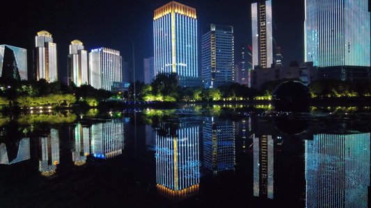 城市夜景灯光秀实拍绍兴夜景 视频