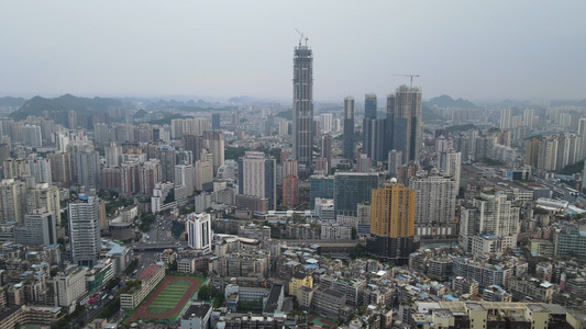 城市高楼建筑群航拍视频视频