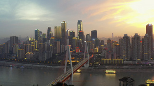 4k航拍重庆地标千厮门大桥cbd17秒视频
