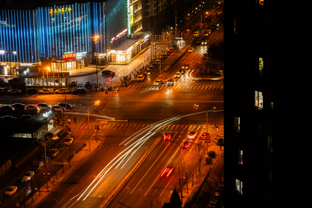 日转夜十字路口街景城市夜景延时摄影视频