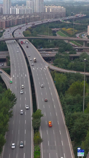 立交桥交通航拍城市规划89秒视频