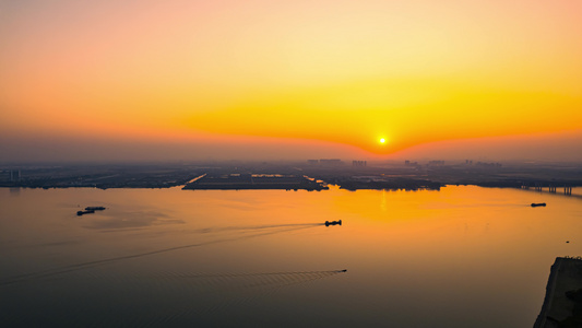 8K唯美海平面夕阳日落航拍视频视频