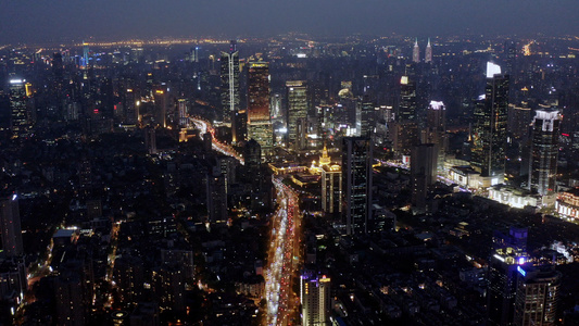 上海城市夜景航拍视频