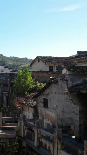 航拍5A浙江衢州廿八都景区小桥流水古建筑民居视频旅游度假43秒视频