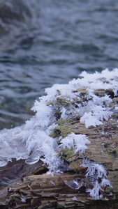 春天冰雪融化流水视频