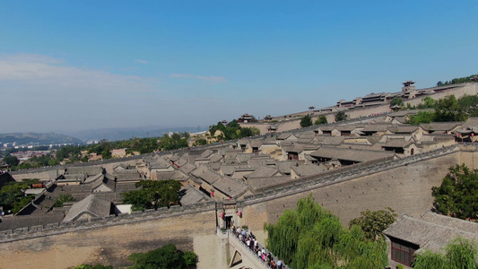 山西王家大院建筑格局航拍视频视频