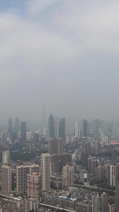 航拍城市风光武汉汉口金融中心天际线城市素材风光城市视频