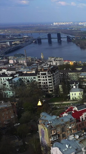 乌克兰外交部大楼全景航拍城市风光11秒视频