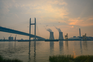 上海闵浦大桥日落4K延时18秒视频