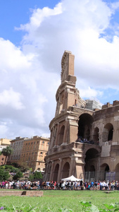 意大利首都罗马著名历史建筑罗马斗兽场延时视频城市建筑视频