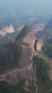 航拍湖南邵阳5A级旅游景区崀山丹霞地貌素材湖南素材视频