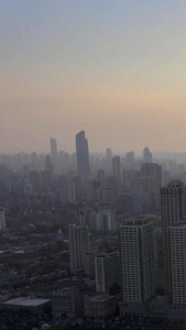 日落时分的武汉城市景观视频