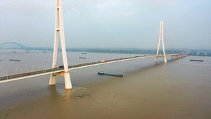 4K航拍南京长江三桥73秒视频