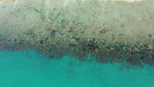 航拍海南三亚西岛周边海域近海海底珊瑚礁石视频