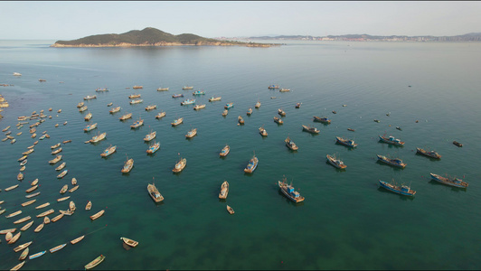 航拍威海网红打卡地合庆码头视频视频