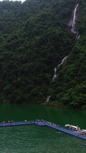 高清航拍5A景区郴州东江湖水库龙景峡谷31秒视频