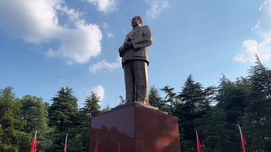湖南湘潭韶山5A级旅游景区毛主席铜像爱国主义教育基地4k素材视频