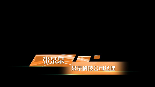 动态简洁科技人物名称字幕条AE模板视频