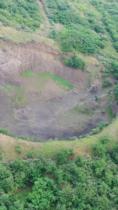 自然风光火山口航拍视频地质公园视频